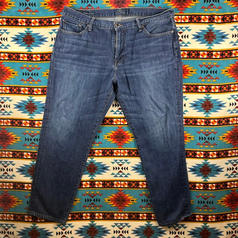 Lucky Brand 221 Original Straight Jeans Dark Wash Denim Mens‎ W40 L32